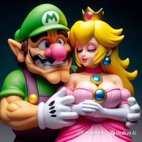 Wario and Princess Peach Embrace in Live2D Animation – AI Generated Video | Hailuo AI