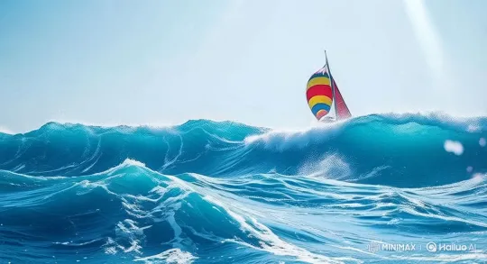 Vibrant Sailboat Sails on Dynamic Waves – AI Generated Video | Hailuo AI