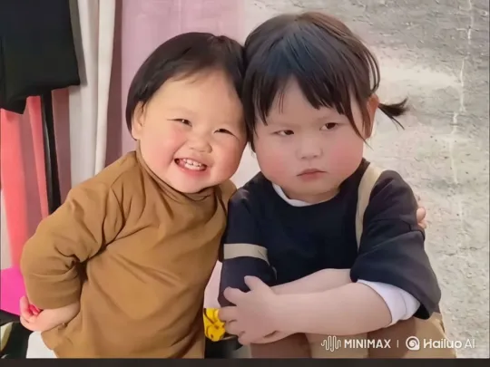 Children's Playful Fight and Tender Moment in Colorful Setting – AI Generated Video | Hailuo AI