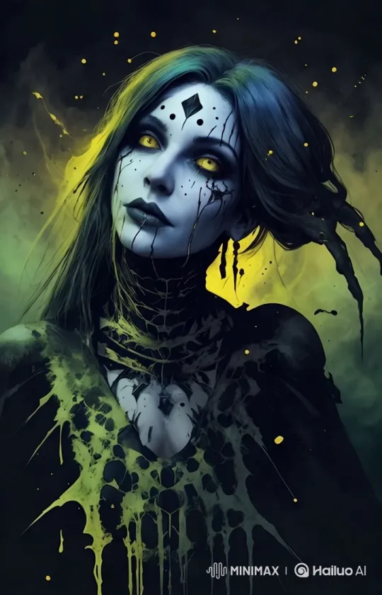 Artistic Expression: Woman with Vibrant Paint Patterns – AI Generated Video | Hailuo AI