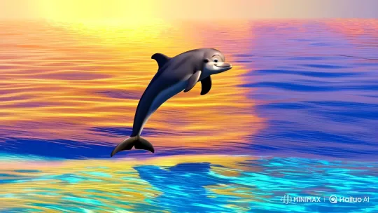 Dolphin Leap: Animated Joy in a Magical Ocean – AI Generated Video | Hailuo AI