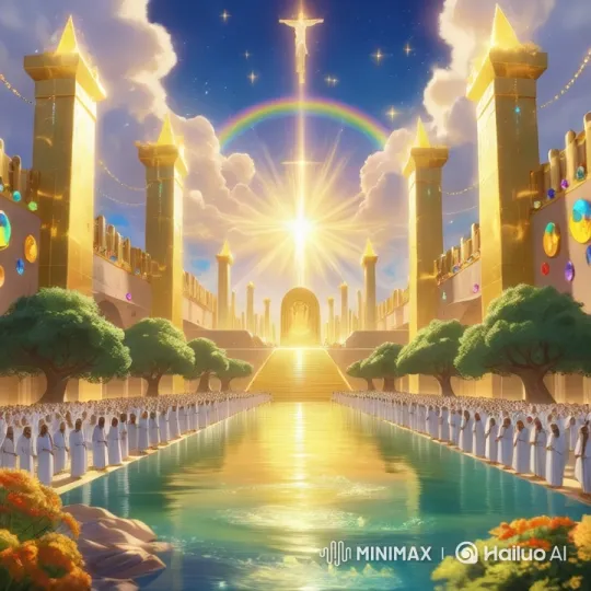 Radiant Throne, River of Life, and Worshiping Multitudes – AI Generated Video | Hailuo AI