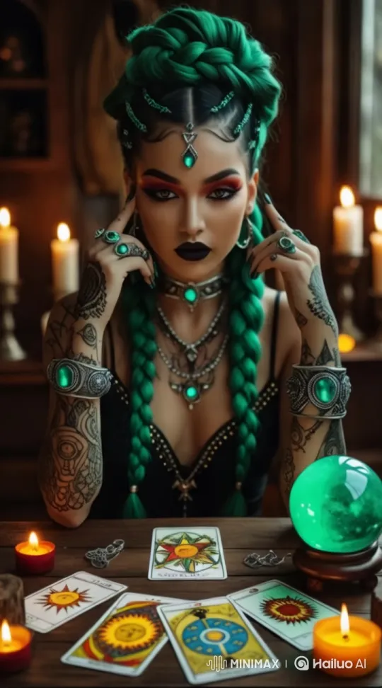 Mystical Woman Reading Tarot in Enigmatic Setting – AI Generated Video | Hailuo AI