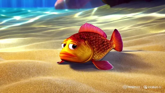 Cute Flounder in Detailed Pixar-Style Underwater Scene – AI Generated Video | Hailuo AI