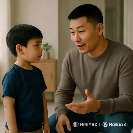 Intimate Father-Son Conversation Captured – AI Generated Video | Hailuo AI