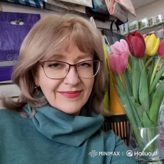Girl Appreciates Tulip in Cozy, Well-Lit Room – AI Generated Video | Hailuo AI