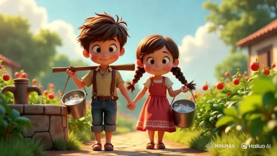 Village Well Journey: Dara and Lyna's Serene Walk – AI Generated Video | Hailuo AI