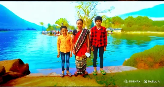 Lakeside Serenity: Family Washes Feet in Nature's Beauty – AI Generated Video | Hailuo AI