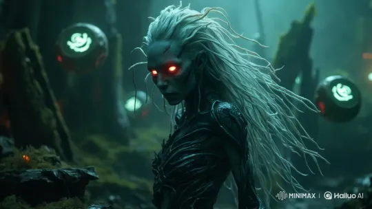 Alien Humanoid in Haunting Surreal Environment – AI Generated Video | Hailuo AI