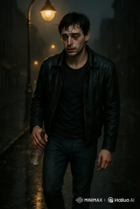 Drunken Heartbreak: Arga's Solitary Stagger in the Night – AI Generated Video | Hailuo AI