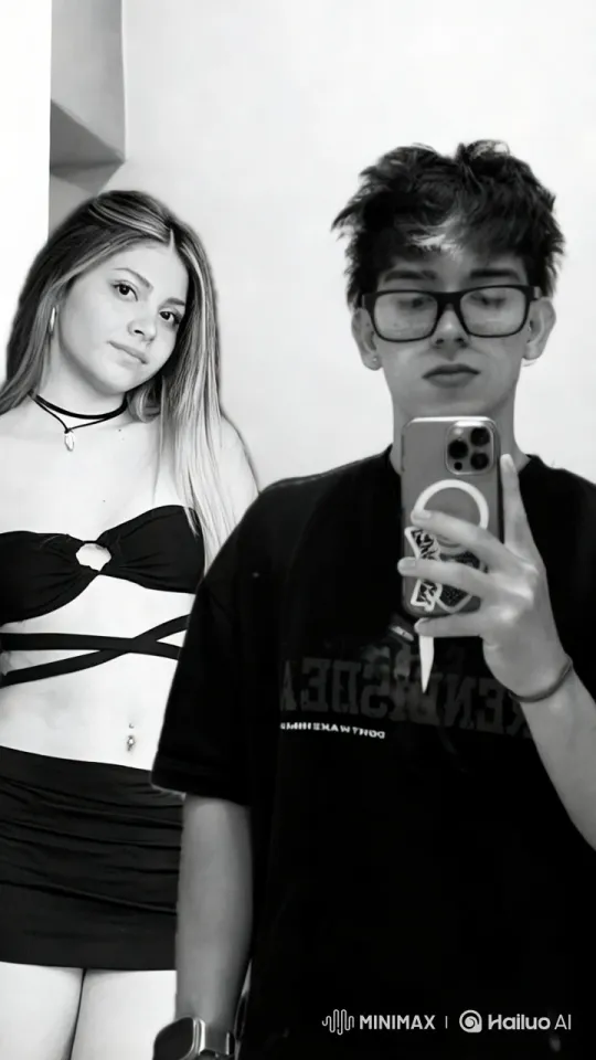 Monochrome Intimacy: A Couple's Affectionate Moment – AI Generated Video | Hailuo AI