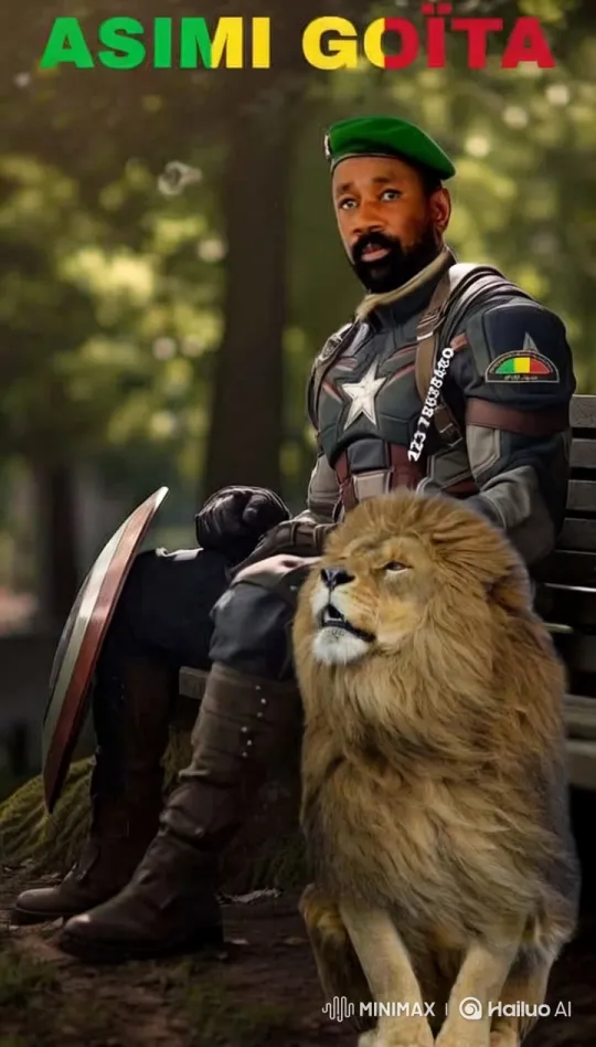 Military Person and Lion in Serene Park Setting – AI Generated Video | Hailuo AI