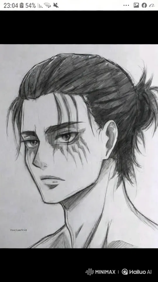 Pencil Sketch Artistry: Detailed Upper Body Study – AI Generated Video | Hailuo AI