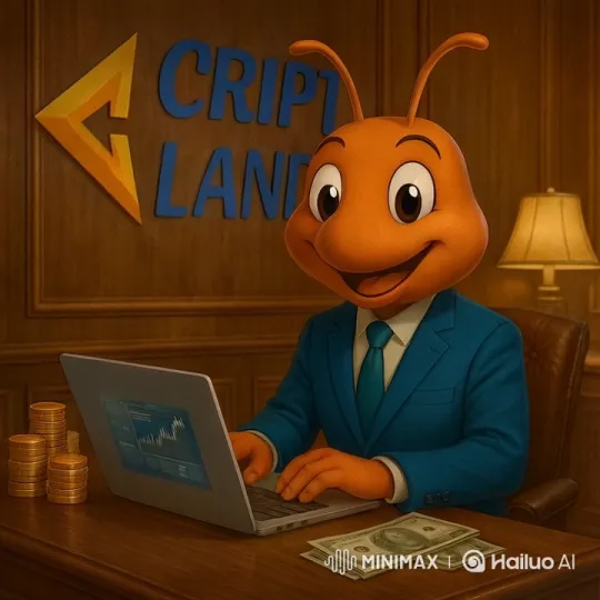 Animated BENGUÉ Works in Cryptoland Office – AI Generated Video | Hailuo AI