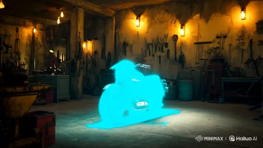 Mamanusi Transforms into a Classic Motorbike in Vintage Garage – AI Generated Video | Hailuo AI