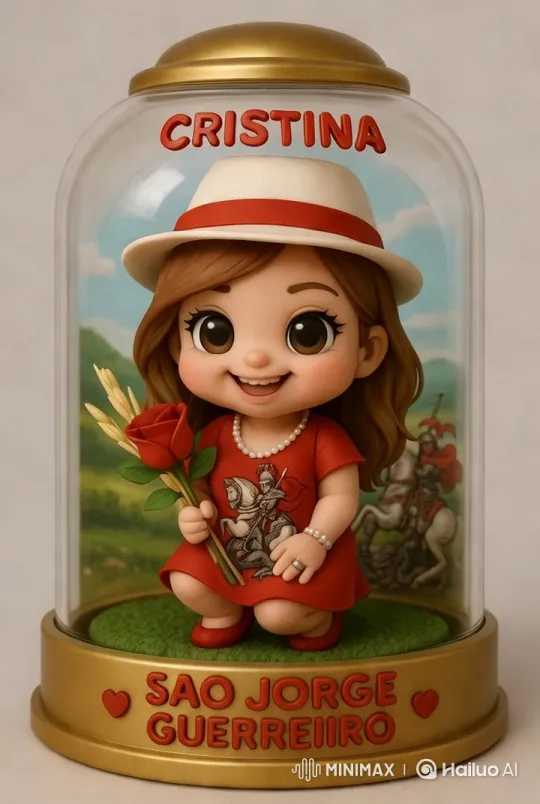 Charming Figurine of Saint George in Glass Dome – AI Generated Video | Hailuo AI