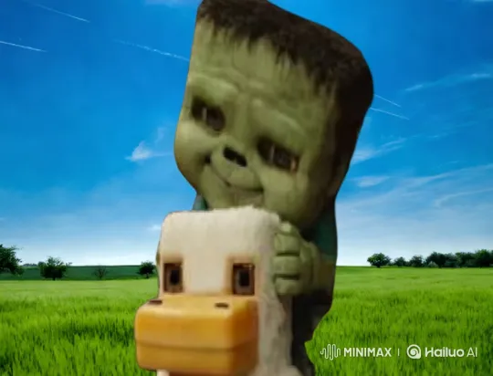 Minecraft Steve Ambushes Chicken Jockey – AI Generated Video | Hailuo AI