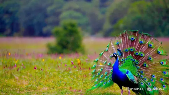 Peacock and Crane: A Study in Contrast and Beauty – AI Generated Video | Hailuo AI