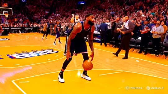 LeBron James: Aerial Grace and Power in Basketball – AI Generated Video | Hailuo AI