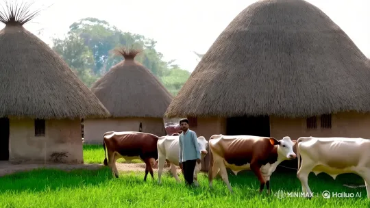 Young Man Protects Sister Amidst Village Tension – AI Generated Video | Hailuo AI