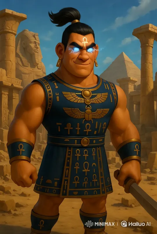 Hero's Transformation in Ancient Egypt Setting – AI Generated Video | Hailuo AI