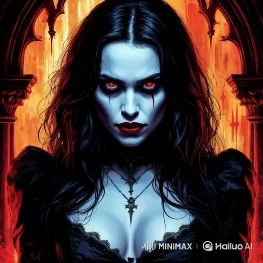 Gothic Aesthetic: Woman in Lace and Cross Pendant – AI Generated Video | Hailuo AI