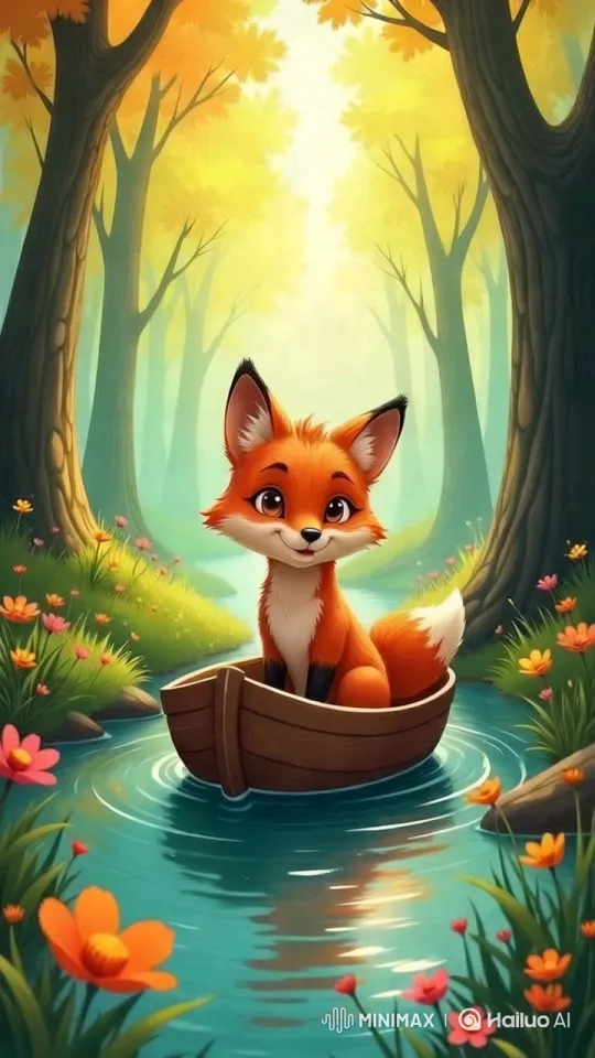 Fox in Tranquil Woodland Stream Setting – AI Generated Video | Hailuo AI