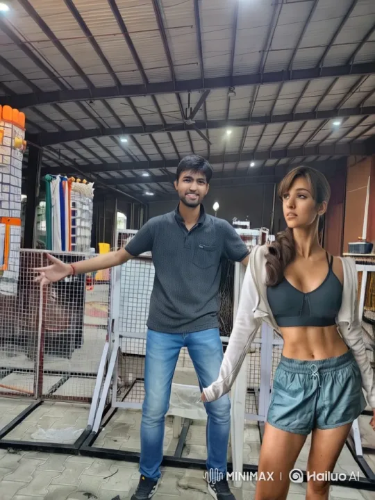 Couple's Intimate Kiss in Industrial Setting – AI Generated Video | Hailuo AI