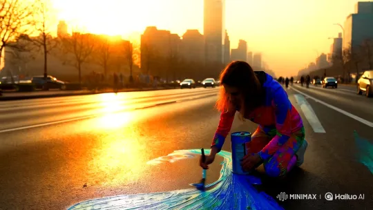 Artist's Vision: 4K Creation of Hyper-Realistic Mural – AI Generated Video | Hailuo AI