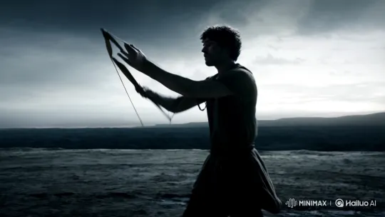 David vs. Goliath: Intense Confrontation in Dramatic Lighting – AI Generated Video | Hailuo AI