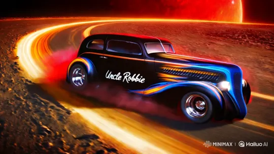 Custom Hot Rod 'Uncle Robbie' on Saturn's Rings – AI Generated Video | Hailuo AI