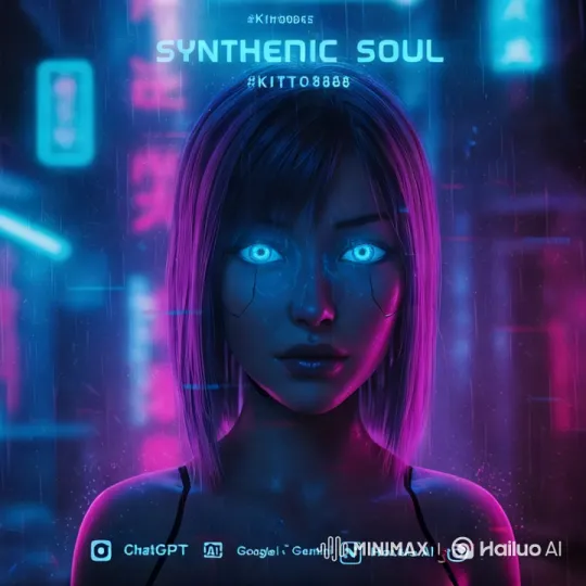 Futuristic Figure Showcases 'SYNTHENIC SOUL' in Cyberpunk Setting – AI Generated Video | Hailuo AI