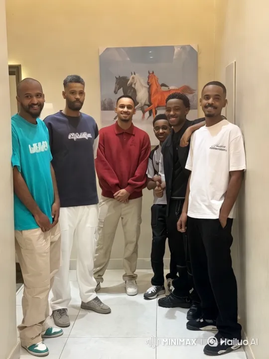 Dynamic Group Running with Raised Hands in Narrow Hallway – AI Generated Video | Hailuo AI