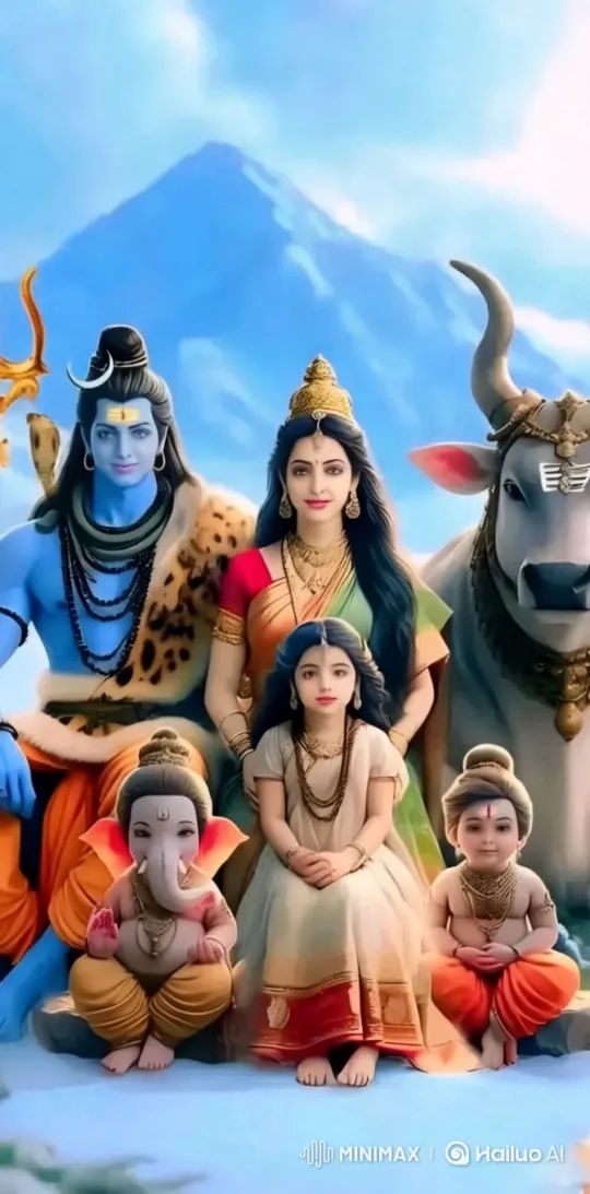 Divine Family in Tranquil Mountain Setting – AI Generated Video | Hailuo AI