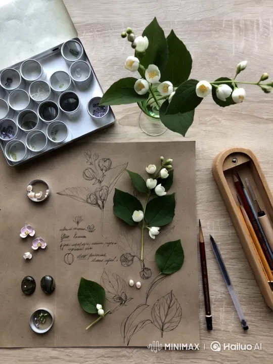 Sketch to Life: Jasmine Flower with Butterflies – AI Generated Video | Hailuo AI