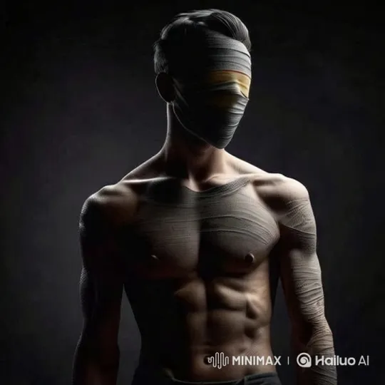 Mysterious Man in Bandages Signals Peace – AI Generated Video | Hailuo AI