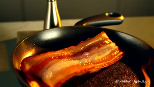 Bacon Transforms into a Shimmering Paladin in Surreal Culinary Alchemy – AI Generated Video | Hailuo AI