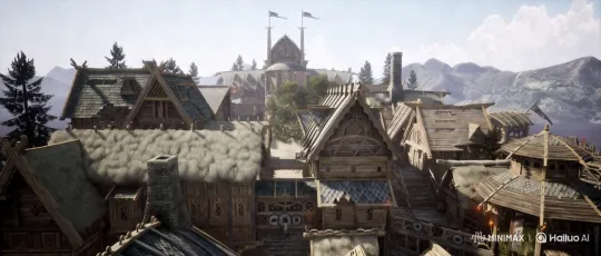 Medieval Village: Rustic Beauty Amidst Mountains – AI Generated Video | Hailuo AI