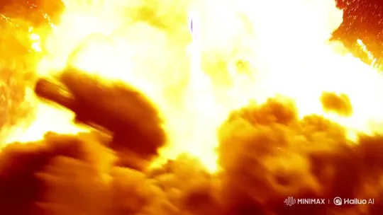 Dramatic Explosions and Dance in Cinematic 35mm Clarity – AI Generated Video | Hailuo AI