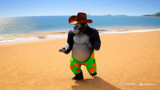 Gorilla and Crocodile Dance in Tropical Harmony – AI Generated Video | Hailuo AI