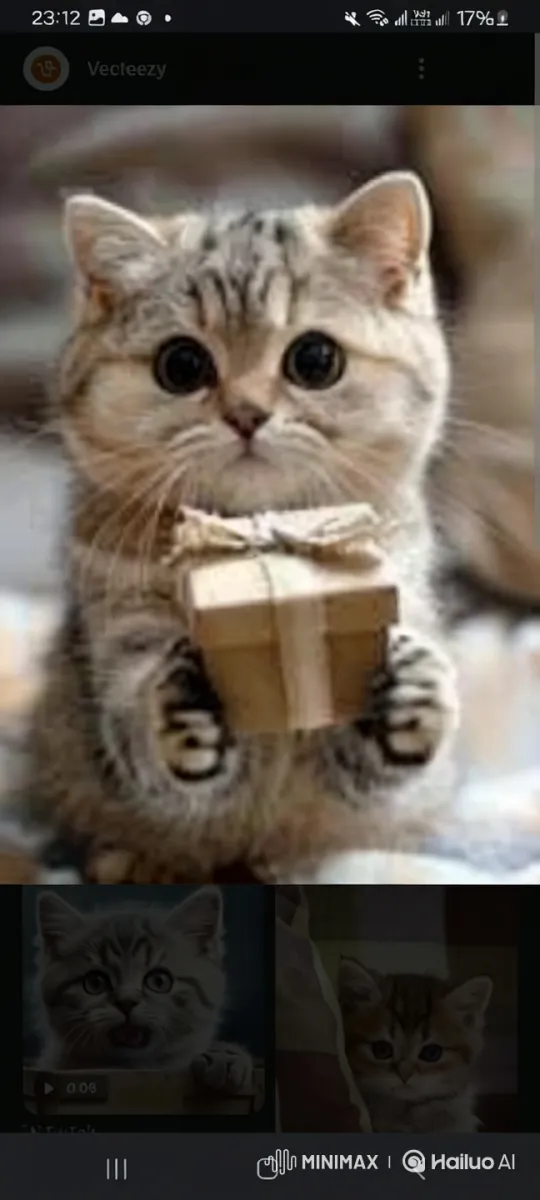 Cats Playfully Fight Over Gift Box – AI Generated Video | Hailuo AI