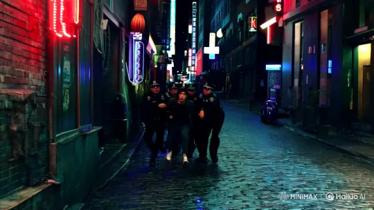 Intense Arrest of Sahur in Urban Alleyway Captured – AI Generated Video | Hailuo AI