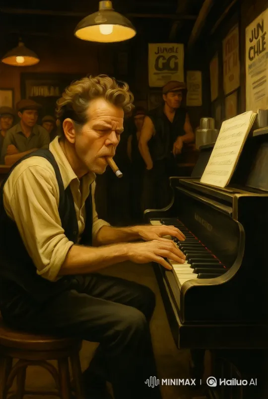 Vintage Café: Pianist Serenades Nostalgic Patrons – AI Generated Video | Hailuo AI