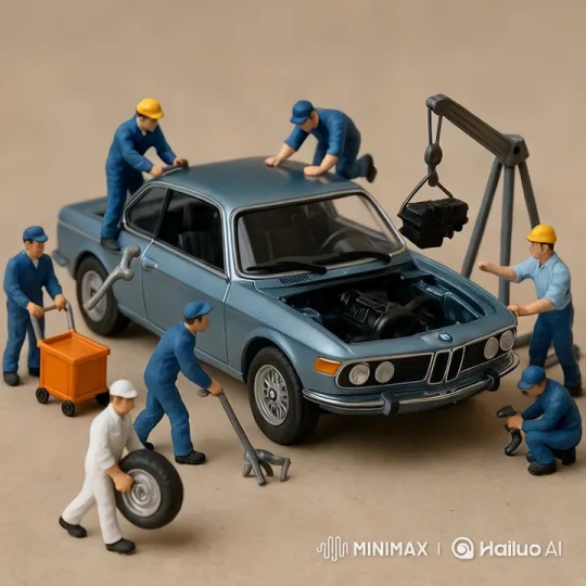 Miniature Mechanics Detail Classic BMW Restoration – AI Generated Video | Hailuo AI