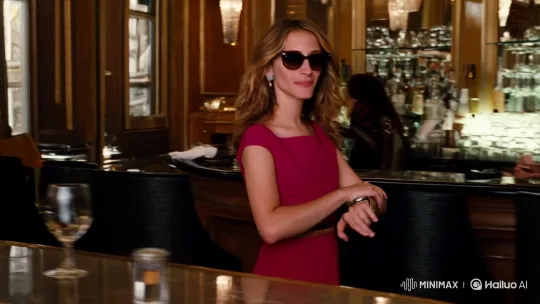 Julia Roberts Lookalike in Chic London Bar Scene – AI Generated Video | Hailuo AI