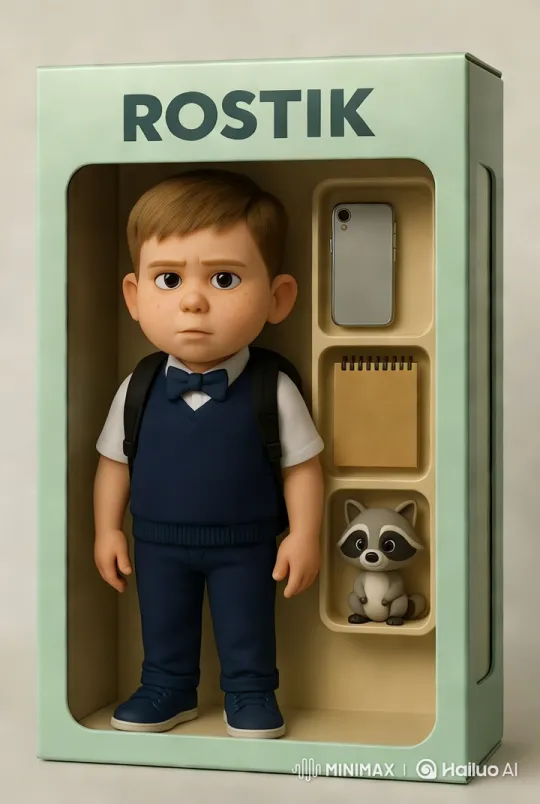 Rostik's Figure Appears from Packaging in Aesthetic Video – AI Generated Video | Hailuo AI