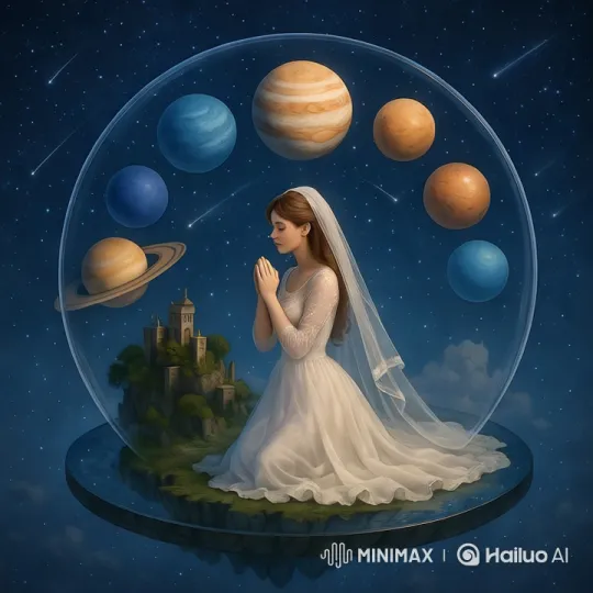 Celestial Prayer: Girl, Planets, and Shiba Inus – AI Generated Video | Hailuo AI