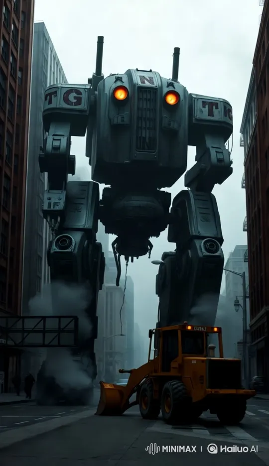 Misty City Awakening of NTG-01 Giant Mecha – AI Generated Video | Hailuo AI