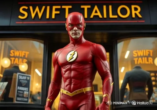 The Flash Swiftly Changes into a Suit Jacket – AI Generated Video | Hailuo AI