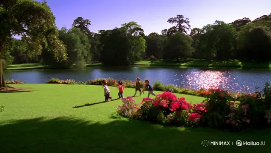 Joyful Children Play in Serene Park Landscape – AI Generated Video | Hailuo AI